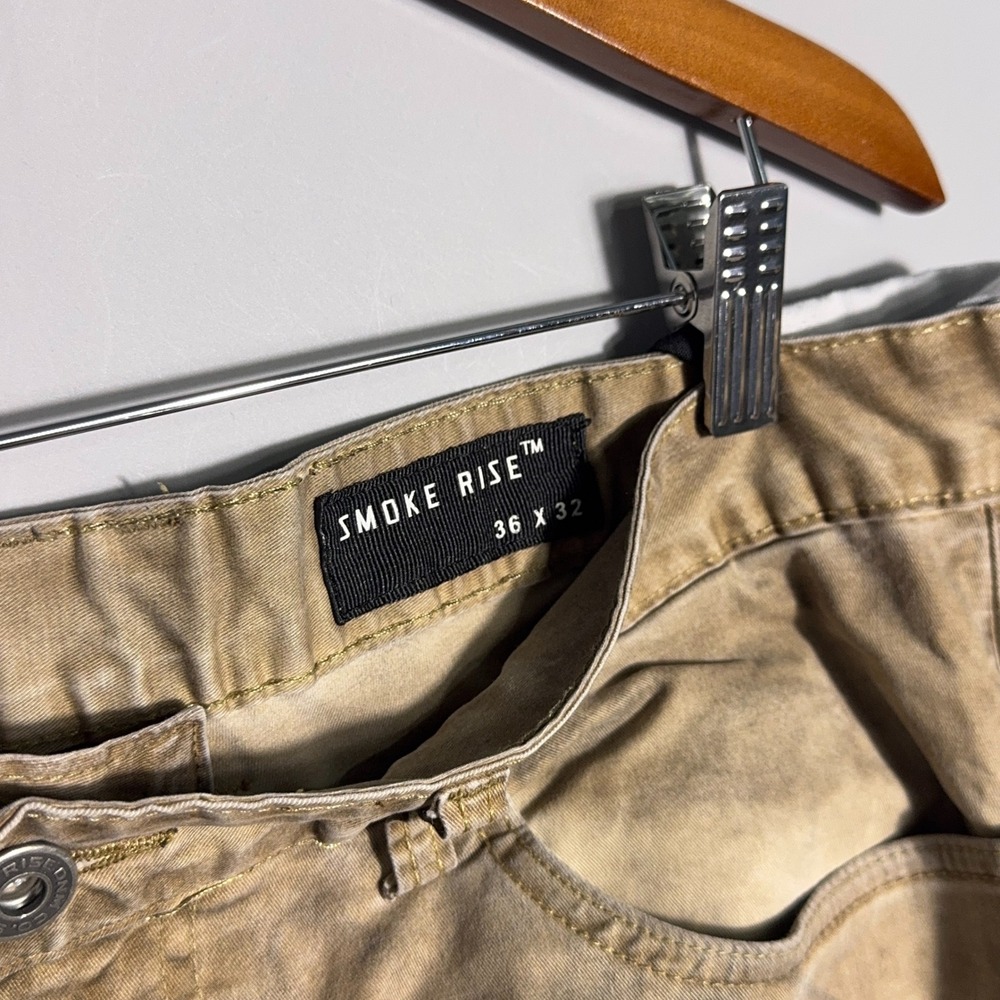 NWT Smoke Rise Easy Slim Fit Cargo Pants Mens Size 36x32 Acid Wash Streetwear - Picture 8 of 10